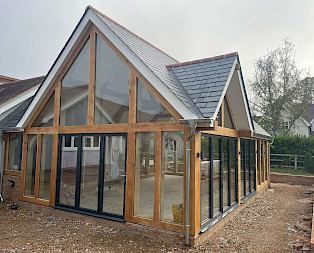 oak garden room in cambridgeshire