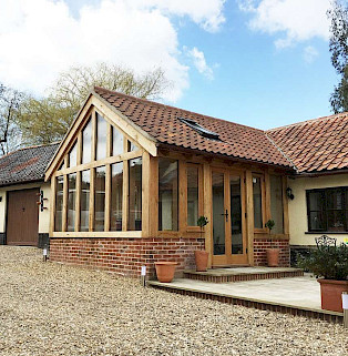 oak garden room in suffolk