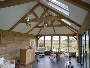 Garden room with exposed oak beams Essex